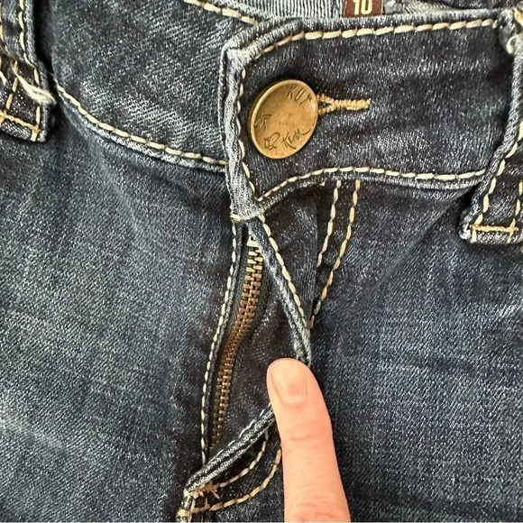 Kut from the Kloth Women's Bootcut Dark Wash Low Rise Denim Jeans Sz 10 GUC - Picture 5 of 10